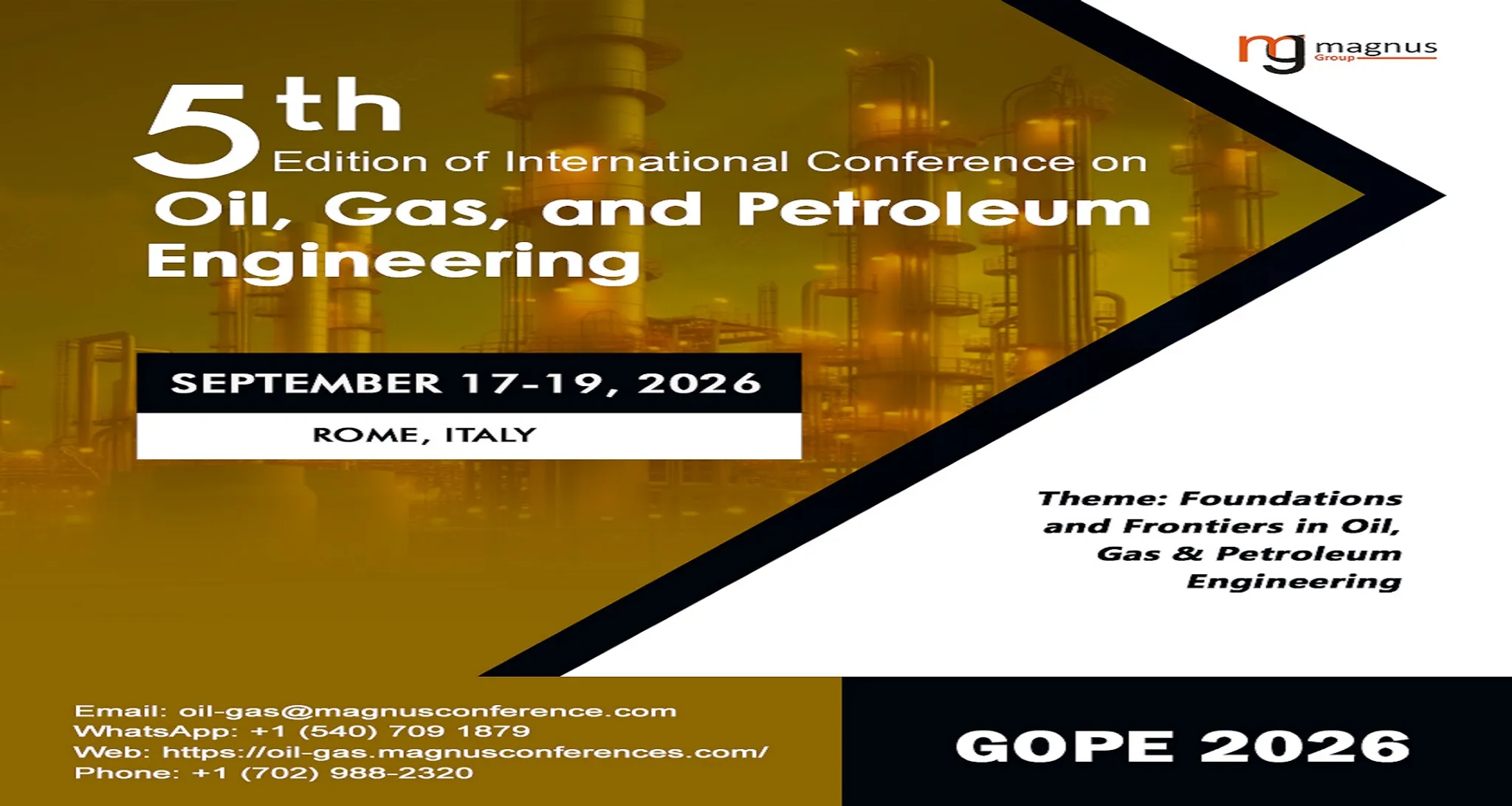 5th Edition of International Conference on Oil, Gas and Petroleum Engineering